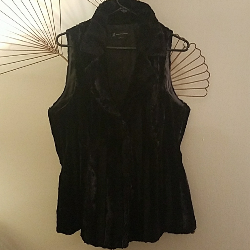 Faux Jet Black Vest.  Fabulous